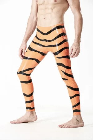 Latex Male Tiger Patterned Tights
