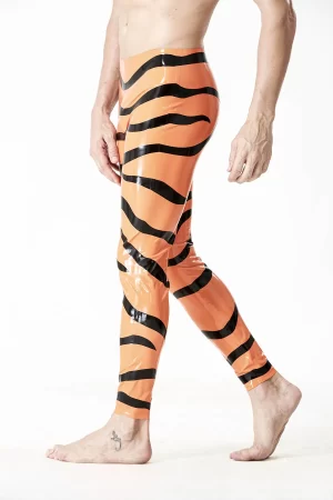 Latex Male Tiger Patterned Tights
