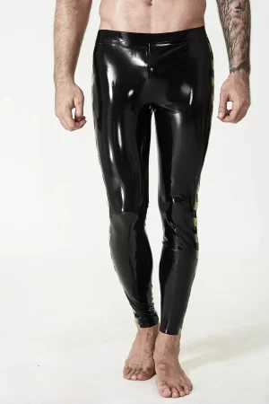 Latex Male Hazard Strips Leggings