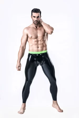Latex Male Studded & Zippered Codpiece Latex Leggings